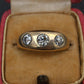 Authentic Art Deco Old European Cut Diamond Gypsy Ring in 14K Gold IGI Certified