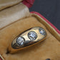Authentic Art Deco Old European Cut Diamond Gypsy Ring in 14K Gold IGI Certified
