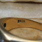 Authentic Art Deco Old European Cut Diamond Gypsy Ring in 14K Gold IGI Certified
