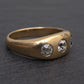 Authentic Art Deco Old European Cut Diamond Gypsy Ring in 14K Gold IGI Certified