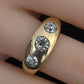 Authentic Art Deco Old European Cut Diamond Gypsy Ring in 14K Gold IGI Certified