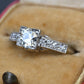 Antique Art Deco 0.65ctw Platinum Old European Cut Diamond Ring IGI Cert Size 5