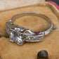 Antique Art Deco 0.65ctw Platinum Old European Cut Diamond Ring IGI Cert Size 5