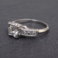 Antique Art Deco 0.65ctw Platinum Old European Cut Diamond Ring IGI Cert Size 5