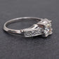 Antique Art Deco 0.65ctw Platinum Old European Cut Diamond Ring IGI Cert Size 5