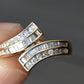 14K Yellow Gold Diamond Curved Band Ring – Size 7
