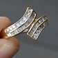 14K Yellow Gold Diamond Curved Band Ring – Size 7