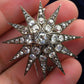 Victorian 5.50 CTW Old Mine Cut Diamond Starburst Brooch Pin – IGI Certified