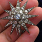 Victorian 5.50 CTW Old Mine Cut Diamond Starburst Brooch Pin – IGI Certified