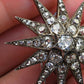 Victorian 5.50 CTW Old Mine Cut Diamond Starburst Brooch Pin – IGI Certified