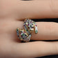 14K Gold Panther Ring & Bracelet Set Ruby Sapphire Emerald Diamond IGI Certified