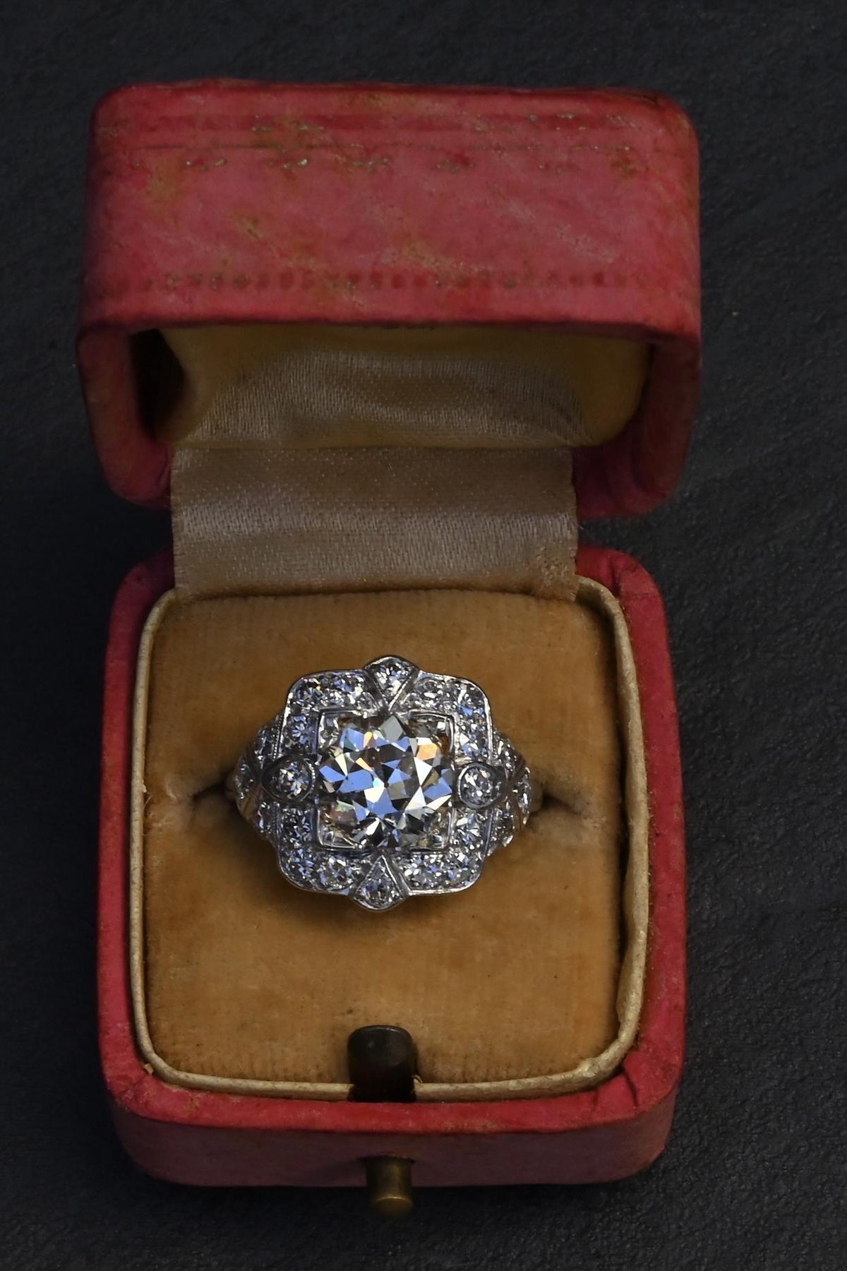 IGI Certified 3.10 ctw Art Deco Antique Diamond Engagement Ring Platinum
