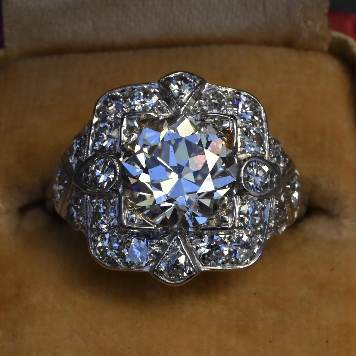 IGI Certified 3.10 ctw Art Deco Antique Diamond Engagement Ring Platinum