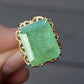 14K Yellow Gold Statement Ring with 12 Carat Natural Emerald IGI Certified