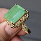 14K Yellow Gold Statement Ring with 12 Carat Natural Emerald IGI Certified
