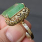 14K Yellow Gold Statement Ring with 12 Carat Natural Emerald IGI Certified