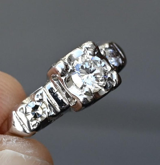 Elegant 14K Yellow & White Gold Diamond Ring – 0.25 CTW, Size 4.5, 2.67g
