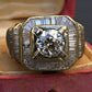 GIA & IGI Certified 3.85 TCW Diamond Statement Unisex Ring 18K Yellow Gold