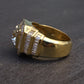 GIA & IGI Certified 3.85 TCW Diamond Statement Unisex Ring 18K Yellow Gold
