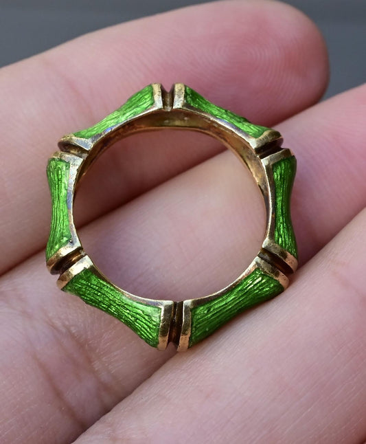 Gorgeous Tiffany & Co 18K Gold & Enamel Ring Size 7