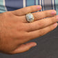 GIA & IGI Certified 3.85 TCW Diamond Statement Unisex Ring 18K Yellow Gold
