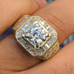 GIA & IGI Certified 3.85 TCW Diamond Statement Unisex Ring 18K Yellow Gold