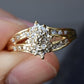 14K Yellow Gold Diamond Cluster Ring With Natural Diamonds