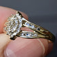 14K Yellow Gold Diamond Cluster Ring With Natural Diamonds
