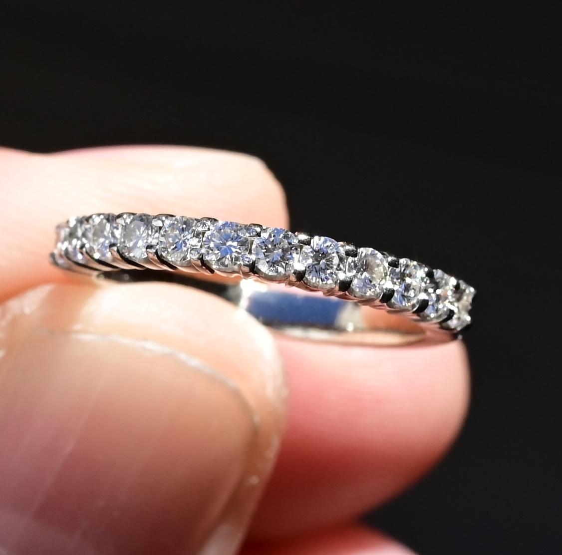 Classic 18K White Gold Diamond Band – 0.35 TCW Natural Diamonds Size 4