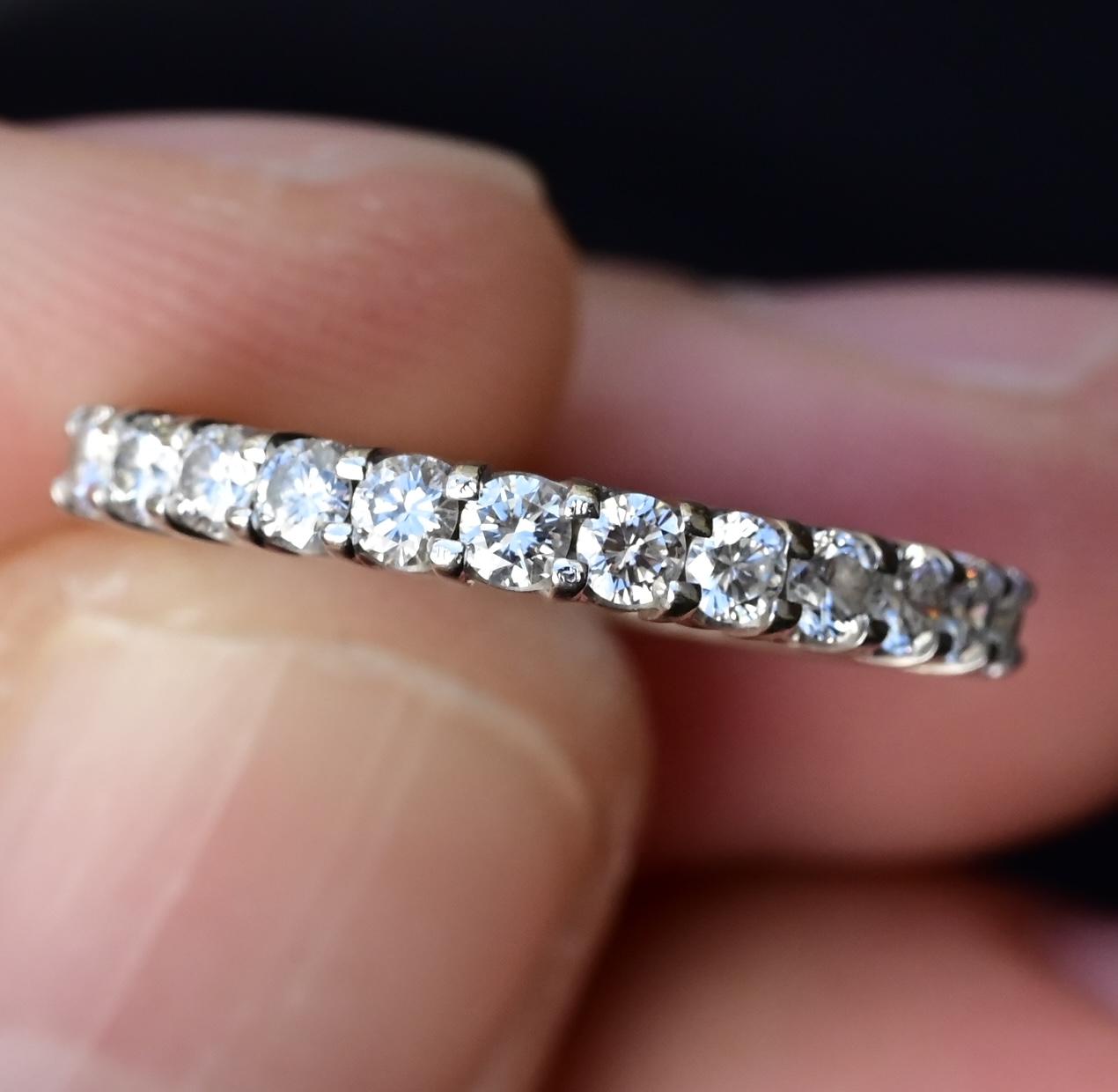 Classic 18K White Gold Diamond Band – 0.35 TCW Natural Diamonds Size 4