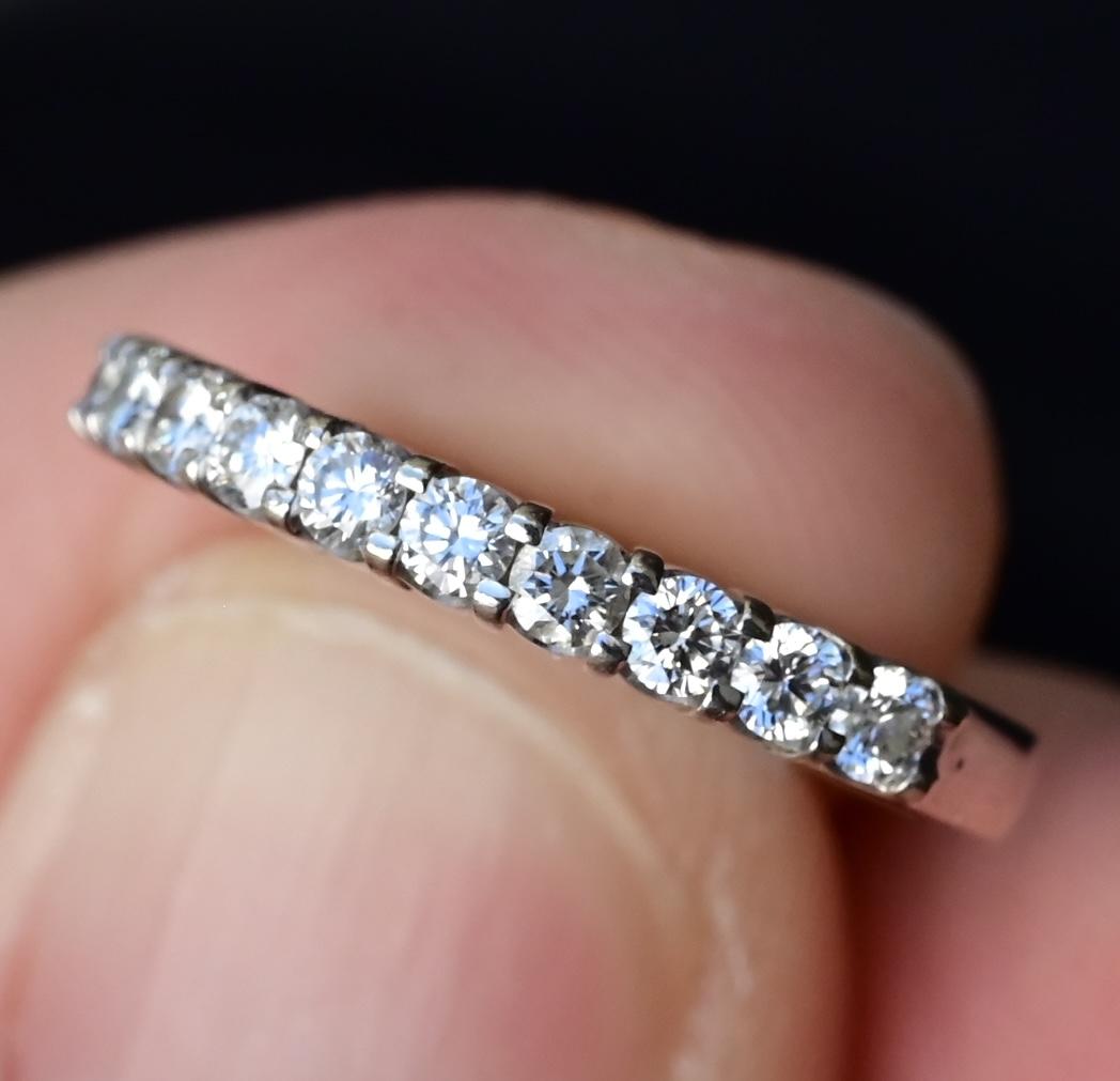 Classic 18K White Gold Diamond Band – 0.35 TCW Natural Diamonds Size 4