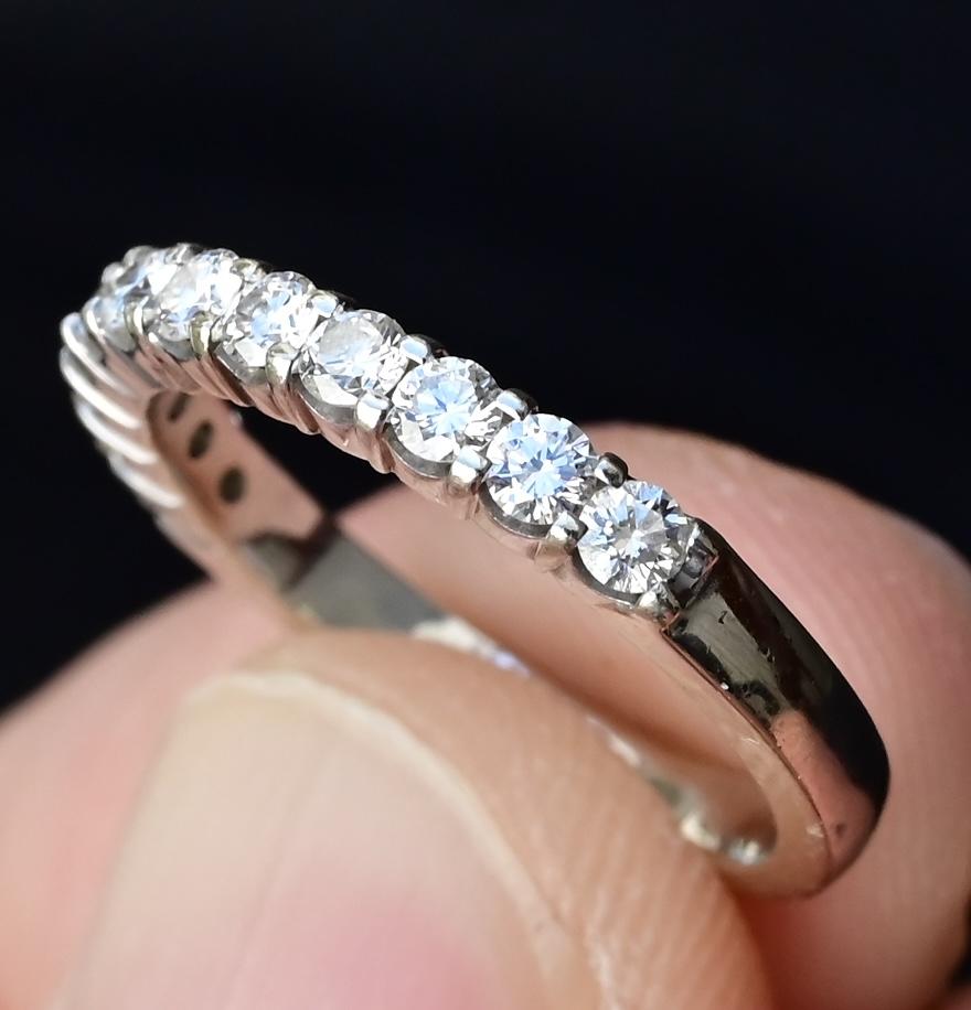 Classic 18K White Gold Diamond Band – 0.35 TCW Natural Diamonds Size 4