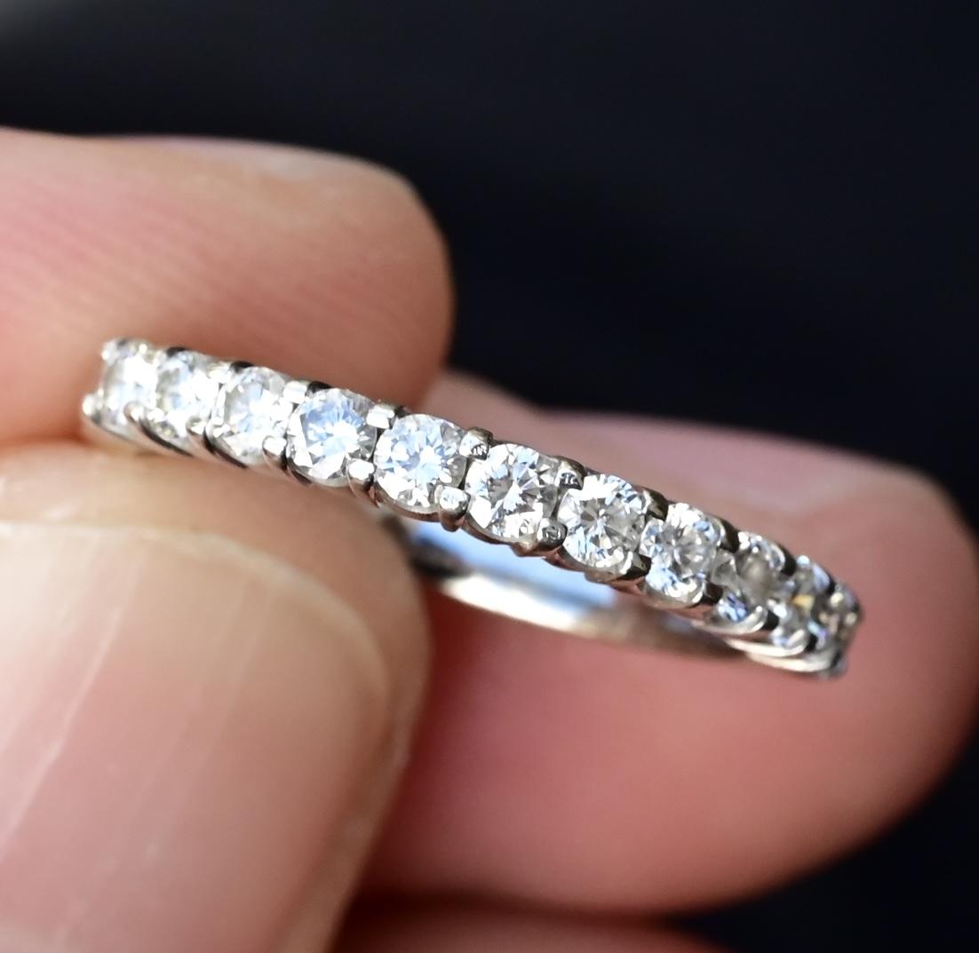 Classic 18K White Gold Diamond Band – 0.35 TCW Natural Diamonds Size 4
