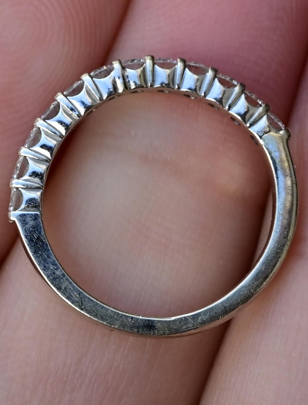 Classic 18K White Gold Diamond Band – 0.35 TCW Natural Diamonds Size 4