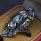 IGI Certified Art Deco Diamond Shield Ring 18K White Gold Gold Ring Size 6.5