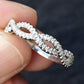 Platinum Diamond Infinity Twist Band – 0.12–0.15ct Total, Size 6.5