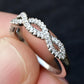 Platinum Diamond Infinity Twist Band – 0.12–0.15ct Total, Size 6.5