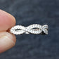 Platinum Diamond Infinity Twist Band – 0.12–0.15ct Total, Size 6.5