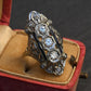 IGI Certified Art Deco Diamond Shield Ring 18K White Gold Gold Ring Size 6.5