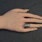IGI Certified Art Deco Diamond Shield Ring 18K White Gold Gold Ring Size 6.5