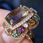 14K Rose Gold Levian Ring With Smokey Quartz Fine Beautiful Color Gemstones