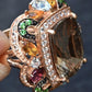 14K Rose Gold Levian Ring With Smokey Quartz Fine Beautiful Color Gemstones