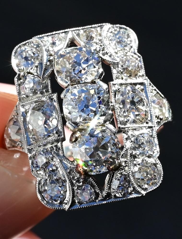 Exquisite Art Deco Platinum Diamond Ring – 2.68 Carats, Size 8