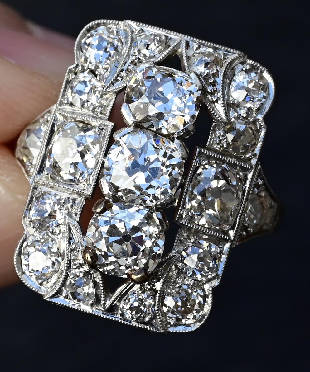 Exquisite Art Deco Platinum Diamond Ring – 2.68 Carats, Size 8