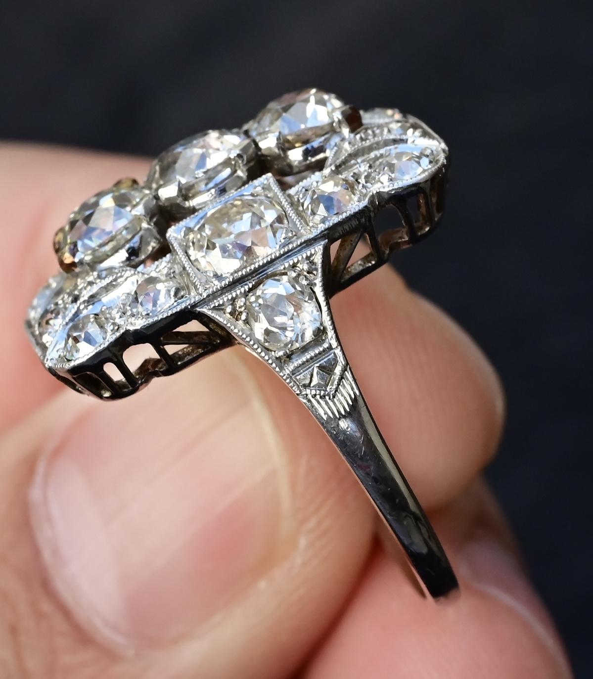 Exquisite Art Deco Platinum Diamond Ring – 2.68 Carats, Size 8