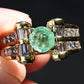 14K Yellow Gold Emerald & Diamond Ring – 7.28 Grams, Size 7.25