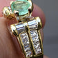 14K Yellow Gold Emerald & Diamond Ring – 7.28 Grams, Size 7.25