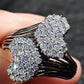 Very Fine 14K White Gold Sonia B. Double Heart Diamond Ring