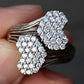 Very Fine 14K White Gold Sonia B. Double Heart Diamond Ring
