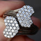 Very Fine 14K White Gold Sonia B. Double Heart Diamond Ring